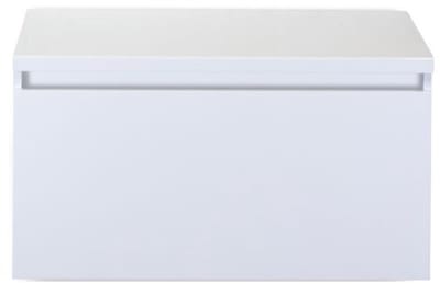 Frozen Badmeubelset 80 cm - Greeplijst in Kleur - Inclusief Wastafelbovenblad Wit Hoogglans