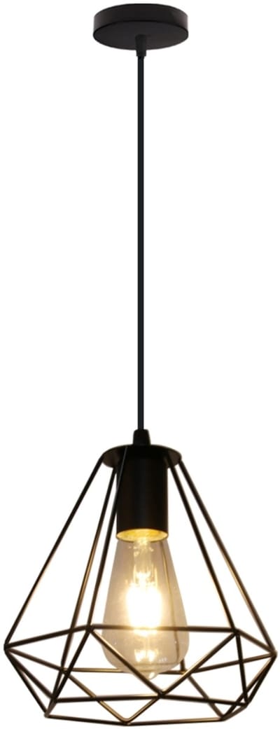 Vintage Hanglamp Cage 20cm Kroonluchter Hangende Lampen Metalen Plafondlamp E27 Zwart