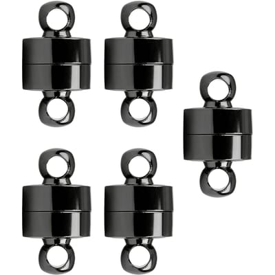 10 stuks Magnetische Sieraden Sluitingen Koperen Doe-het-zelf Accessoires Verbindingssluiting Veilige Druksluiting voor Ketting Armband Zilver black