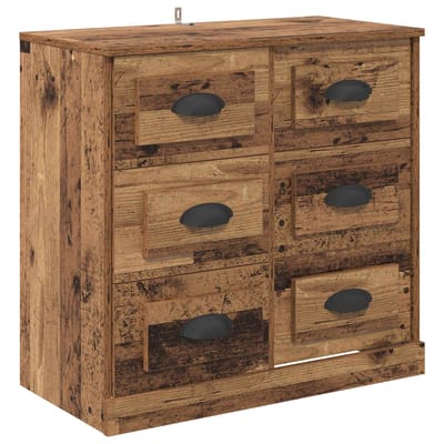 vidaXL - Dressoir - Oud - Hout - 70 - x - 35,5 - x - 67,5 - cm - Bewerkt - hout