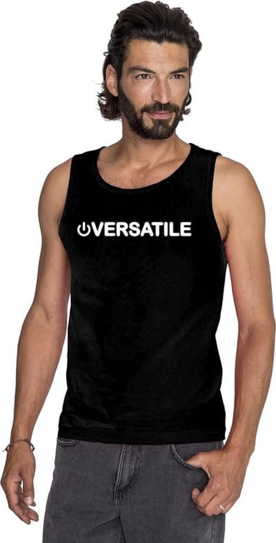 Gay tanktop/ singlet shirt power versatile zwart heren - Homo shirts S