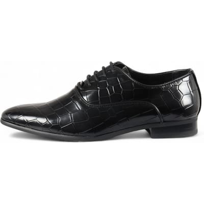 Zwarte klassieke Oxford Derby-veterschoenen voor heren