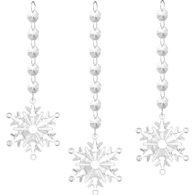 30 Stuks Sneeuwvlok IJspegel Decoratie Exquise Acryl Hoge Transparantie Hangende Sneeuwvlok Ornament white