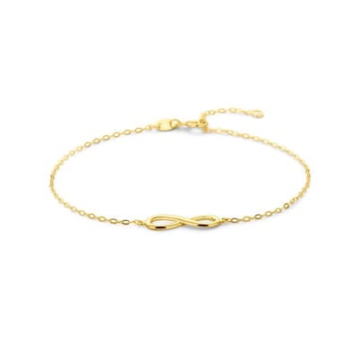 Huiscollectie Armband Goud Infinity 1,0 mm 16,5 + 2 cm