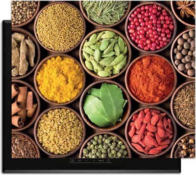 KitchenArt - Spice Harmony – Inductie Beschermer - 65x52 cm - Kookplaat Beschermer - Luxe Afdekplaat Inductieplaat - Anti-slip & Oprolbaar - Beschermmat Inductiekookplaat