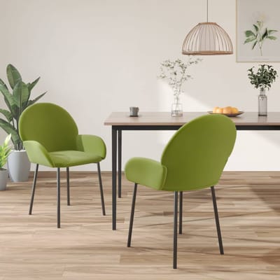 vidaXL - Eetkamerstoelen - 2 - st - fluweel - lichtgroen