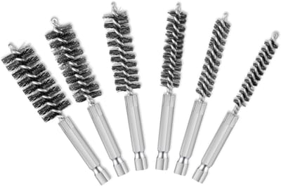 Dailygoods- Draadborstel Set 6 Stuks - Roestvrij Staal - Boringborstel - Reinigingsborstel - Handvat 1/4 Inch Hex Shank - Duurzaam en Sterk - Borstelset