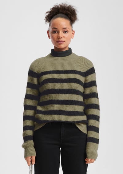 Q/S designed by - Dames pull - Maat S - Vrouwen - Khaki - polyester