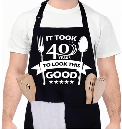 Dailygoods- Barbecueschort waterdicht - Kookschort zwart - Kookschort voor heren - Gepersonaliseerd schort - Grappig ontwerp - Drie grote zakken