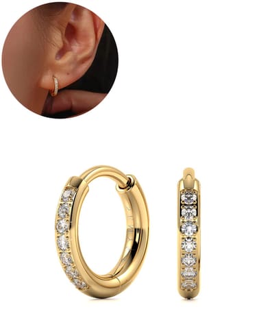 Semyco Oorbellen Dames – Oorringen 12 mm (extra klein) – Goudkleurig - Waterproof – Luxe verpakt - Nova