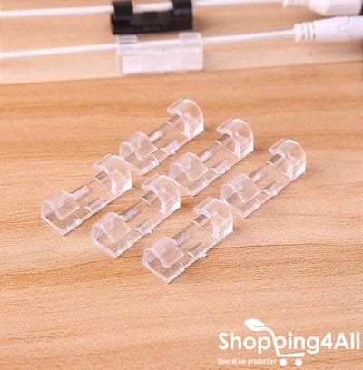 Shopping4All® Kabelclips Zelfklevend - Kabel Organiser - Kabelhouder - 20 Stuks - Transparant - Sterke 3M Plakstrips