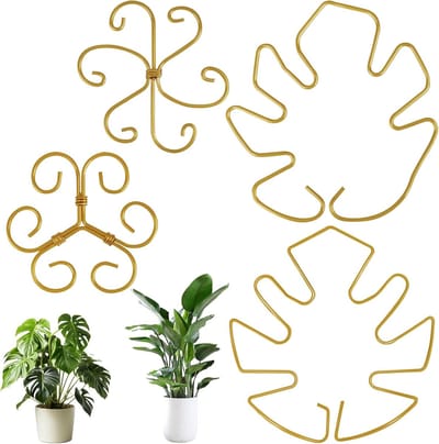 4-delige metalen plantstamhouder voor monstera, herbruikbare rekken voor binnen en buiten, ideaal voor klimplanten en groeiaccessoires