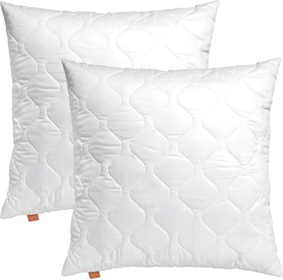 Sleepling 80 x 80 cm Hoofdkussen Basic 200 | set van 2 | navulbaar kussen | Made in EU | hoes van katoenmix | wasbaar op 60 graden | wit