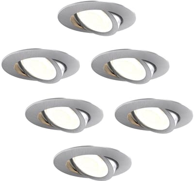 Ledvion – 6x LED Inbouwspot RVS – Dimbaar – CCT – IP65 – Kantelbaar – Aluminium – Badkamer