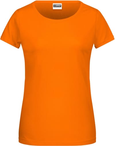 James and Nicholson - Dames T-Shirt (Oranje/Wit) Maat S - EK-WK-Olympische Spelen
