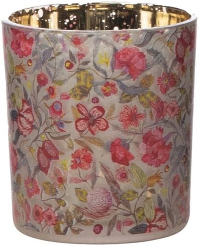Mars & More Windlicht Glas zara bloemen klein 8 cm