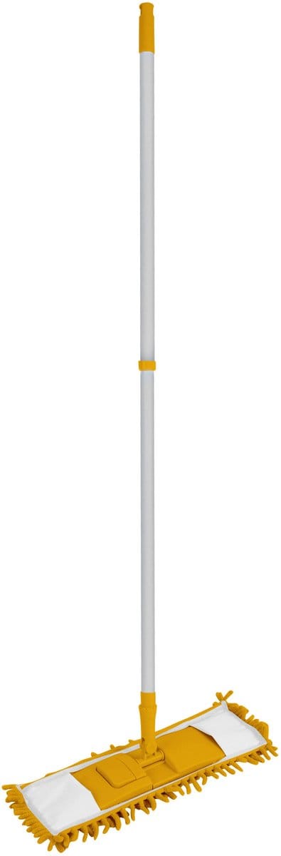 Urban Living Vloerwisser - met steel - geel - verstelbaar - dweil - mop - microvezel dweil