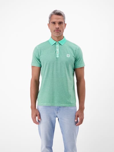 LERROS Poloshirt met fineliner-look, 100% katoen , Maat: S , Kleur: MINT WATER , 100% katoen
