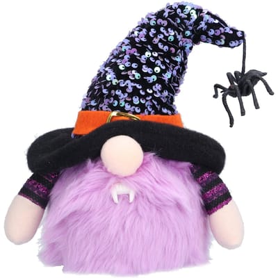 Halloween Decoraties Verlichte Dwerg Ornamenten Halloween Gloeiende Gezichtloze Pop voor Kerst paars