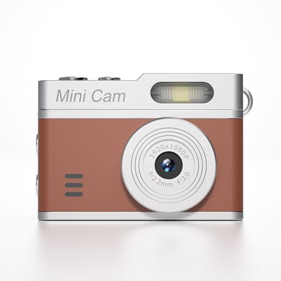 Digitale Camera - Mini Digitale Camera - 1080P HD Vlog Camera met 0.96" Scherm - 12MP Retro Fotocamera - LED Invullicht & Creatieve Filters - Compacte Sleutelhanger Camera voor Reizen & Studenten -Donkerbruin