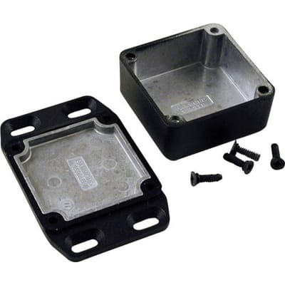 Hammond Electronics 1590WLLBFLBK Universele behuizing 50 x 50 x 25 Aluminium Zwart 1 stuk(s)