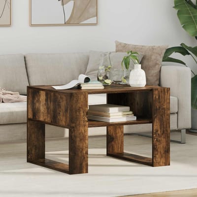 vidaXL - Salontafel - Rook - Eiken - 66 - x - 53 - x - 45 - cm - Bewerkt - hout