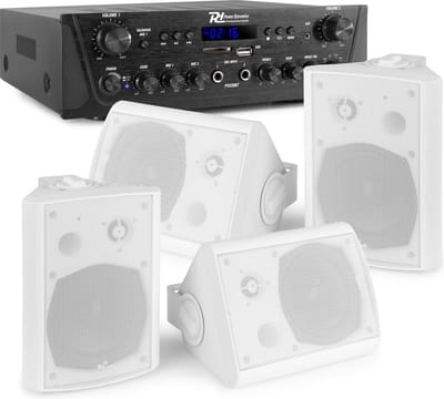 Horeca set voor binnen & buiten met Bluetooth, FM radio en mp3 - Wit
