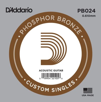 D'Addario enkele snaar PB024 Phosphor Bronze - Enkele snaar voor gitaar