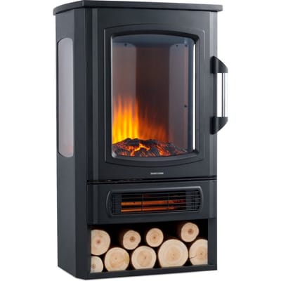 MOA Sfeerhaard Elektrisch - Haard met Verwarming - 2000W - Kachel Vrijstaand - Openhaard - Realistisch Haard LED Licht - Zwart