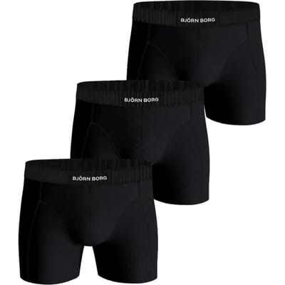 Björn Borg Cotton Stretch boxers - heren boxers normale lengte (3-pack) - zwart