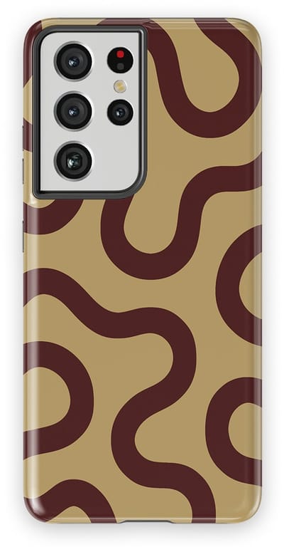 DripCase Motion Flow Tough Hoesje Samsung Galaxy S21 Ultra | Backcover met Mag | Trendy Design | Valbescherming | Cocoa Curve