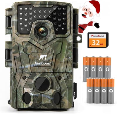 Usogood Professionele Wildcamera - 4K Ultra HD & 36MP - Wildcamera met Nachtzicht - Waterdicht - Incl. 8 batterijen 32GB SD – Wildcamera voor Buiten / Wildlife Camera