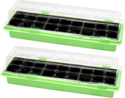 Garronda Kweekset Kweekpotten met schotel - Kamerplanten – Groen (2 stuks) - GD-VE-Greenhouse
