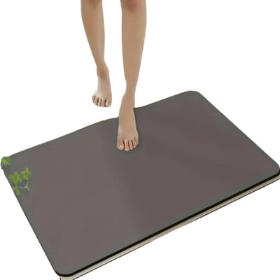 Bovista Sneldrogende Badmat - Douchemat - Antislip - Wc Mat - Toiletmat - Badkamermat - Donkergrijs 40x60
