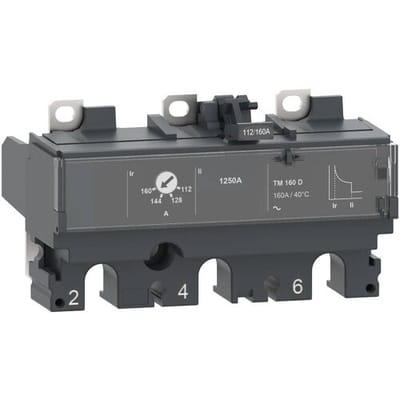 Schneider Electric Current relay TM160D for ComPacT NSX 160/250 circuit breakers bimetal/electromagnetic rated current 160