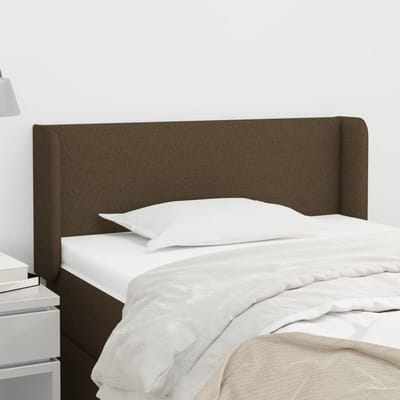 vidaXL - Hoofdbord - met - randen - 83x16x78/88 - cm - stof - donkerbruin