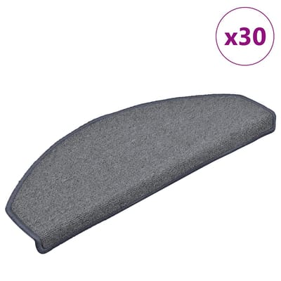 vidaXL - Trapmatten - 30 - st - 65x24x4 - cm - lichtgrijs - en - blauw - halfrond - groot