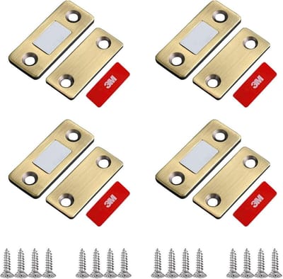 TLVX Magneetsnapper / Platte magneten / 4 sets / Zinaps / Magneet / Deurmagneet / Zelfklevende Deurmagneten / Magneet kastdeur / Kastdeuren magneet / Kabinet Magnetisch Ultra Dun / Zilveren magneet / Magnetische Sluitingsdeur / Lade Sluiting