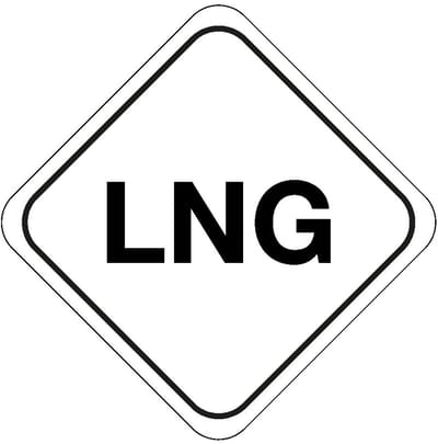 LNG gas sticker 50 x 50 mm - 10 stuks per kaart