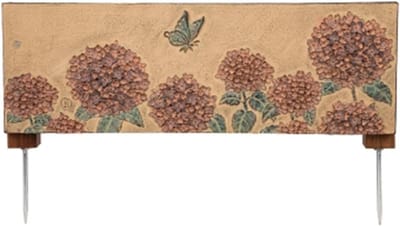 Decoratieve Tuinomheining - Kunststenen Hek - Tuinrand Decoratie - Prachtig Reliëf - 60x35cm - Bruin