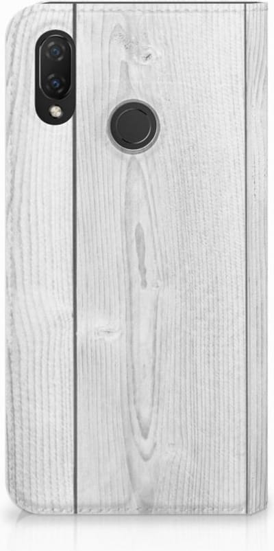 Huawei P Smart Plus Book Wallet Case White Wood