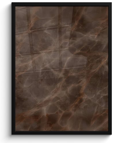 Poster in lijst - Fotolijst 50x70 cm - Posters - Bruin marmer - Organisch - Natuursteen - Posterlijst zwart - Decoratie - Wanddecoratie woonkamer - Muurdecoratie slaapkamer