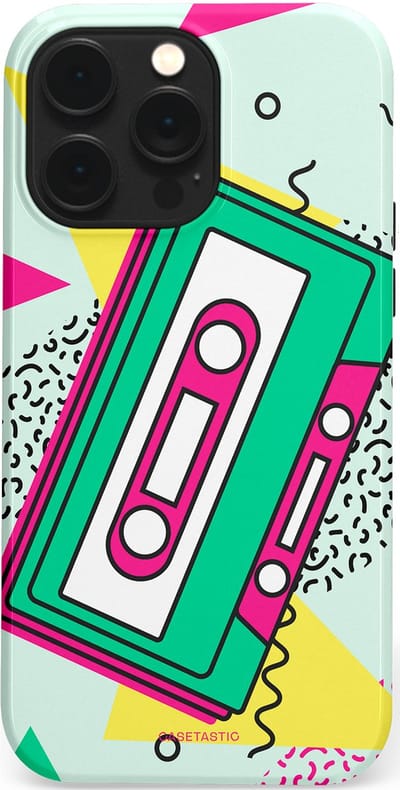 Casetastic Hoesje Geschikt voor Apple iPhone 14 Pro Max Magsafe - Stijlvolle Beschermende Duo-layer Case - Retro 80s muziek