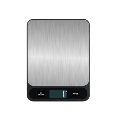 10 kg, roestvrij staal: digitale keukenweegschaal, elektronische voedselweegschaal met tarrafunctie, hoge nauwkeurigheid van 1 gram/0,1 ounce, eenvoudig schoon te maken, batterijloos