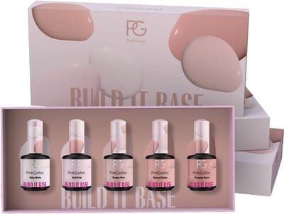 Pink Gellac Builder Gel Set - Set van 5x Build it Base - Gellak Set met 5 Kleuren - Pink GellacÂ´s Versie van Builder in a Bottle - 5x 15 ml