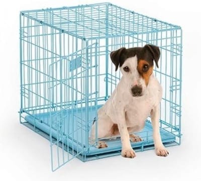 Topmast Hondenbench Bench Reisbench opvouwbaar - metaal blauw Small 61 x 42 x 49 cm. 2 deuren. Advies: Honden tot 10Kilo -