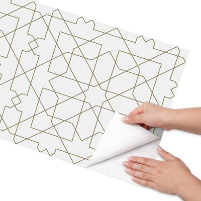 Coloray Meubel Wrap Folie - Wit Meubelfolie - 50x100 cm - Decoratiefolie Harmonie van patronen - Meubel Wrap Folie - Minimalist Meubelfolie - Plakfolie Meubels - Keuken decoratie - Geometrie