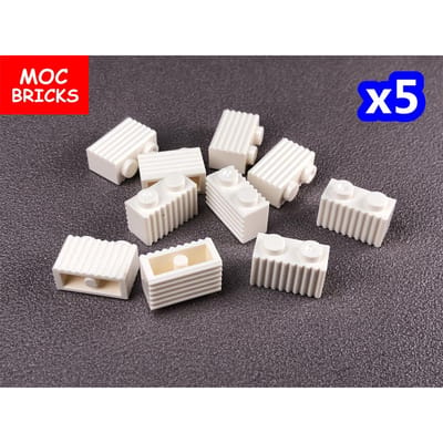 50 stuks Baksteen 1x2 Inclusief Rooster in Donkergrijs 2877 Passende Baksteen DOE-HET-ZELF Bouwsteen Deeltje Kind Speelgoed Cadeau wit