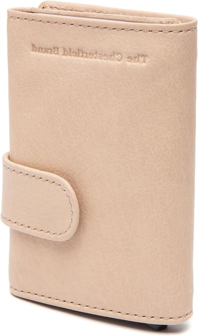 Kaarthouder Leer - Portemonnee Kaartenhouder - Organiseren van Kaarten - RFID Bescherming - 7 x 10 cm - Beige