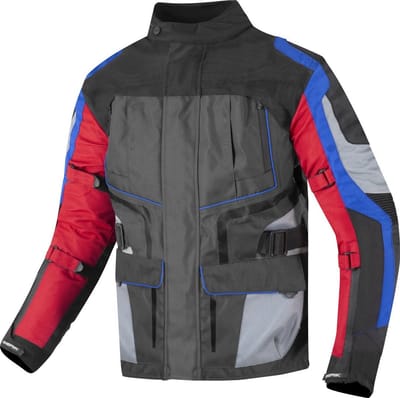 Berik Safari Zwart Rood Blauw Waterdichte 3in1 Textiele Motorjas - Jas
